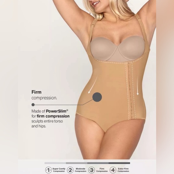 LEONISA 018513 CLASSIC BOTTOM FIRM BODY SHAPER DIAGONAL HOOK-AND-EYE Black NWT - Picture 6 of 12